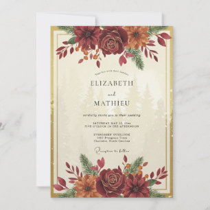Invitation Mariage d'hiver en forêt de Bourgogne
