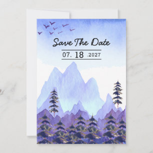 Invitation Mariage d'hiver Fête modifiable des arbres de mont