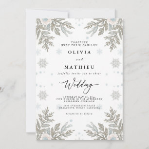 Invitation Mariage d'hiver gelé en argent