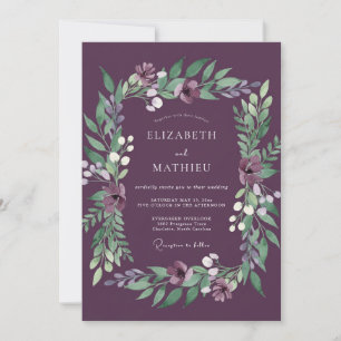 Invitation Mariage d'hiver givré au plum