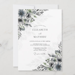 Invitation Mariage d'hiver gris ardoise d'humeur
