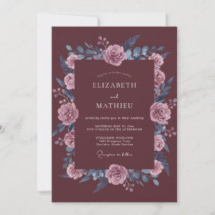 Invitation Mariage d'hiver majestueux bordeaux
