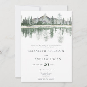Invitation Mariage d'hiver   Montagnes Rustiques