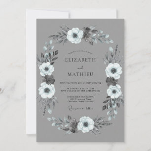 Invitation Mariage d'hiver Noble Étain