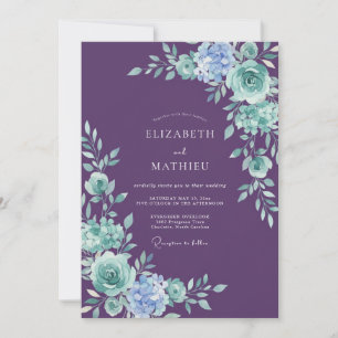Invitation Mariage d'hiver radieux violet