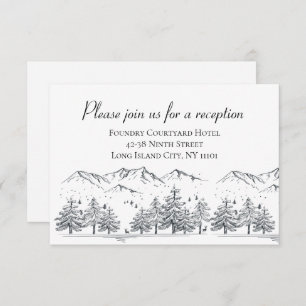Invitation Mariage d'hiver Réception Montagnes Arbres Nature