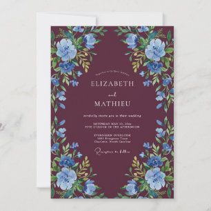 Invitation Mariage d'Hiver Resplendissant au Plum