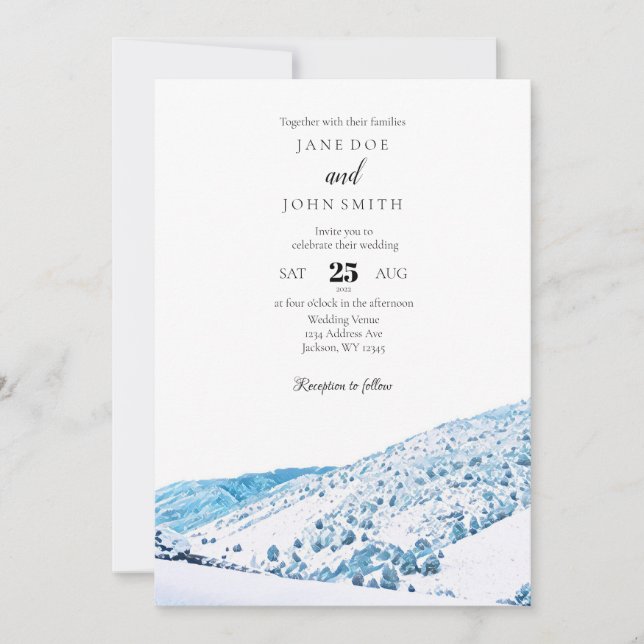 Invitation Mariage d'hiver rustique du Colorado Mountain (Devant)