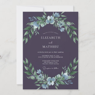 Invitation Mariage d'hiver séduisant au plum