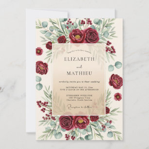 Invitation Mariage d'hiver somptueux en Bourgogne