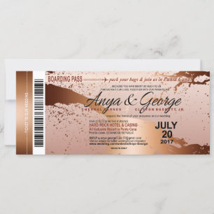 Invitation Mariage d'huile d'huile d'or Rose Anya