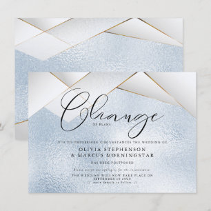Invitation Mariage différé Sky Blue Pearl Facets