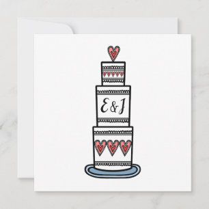Invitation Mariage d'illustration de gâteau Mariage personnal