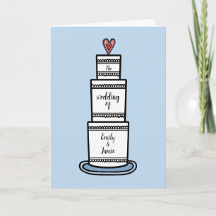 Invitation Mariage d'illustration de gâteau Mariage personnal