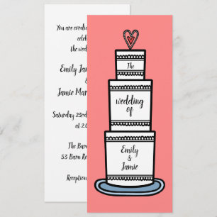 Invitation Mariage d'illustration de gâteau Mariage personnal