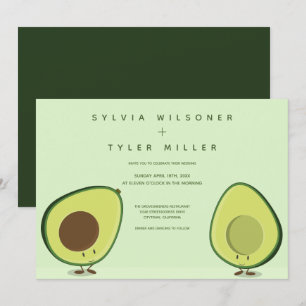 Invitation Mariage d'illustration écologique Avocado