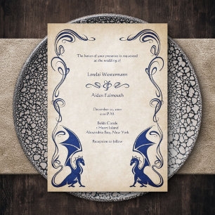 Invitation Mariage d'Imaginaire médiéval Dragon