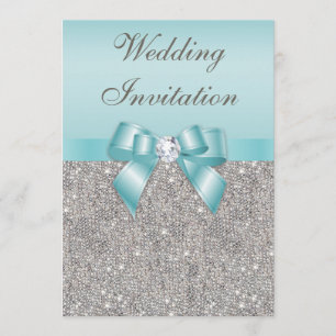 Invitation Mariage d'impression des séquences d'argent Diaman