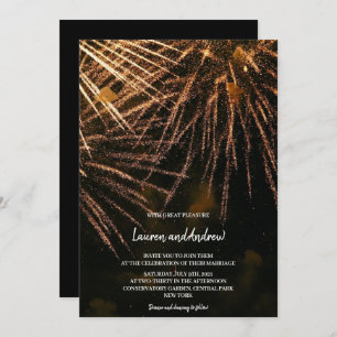 Invitation Mariage d'incendie moderne Lightning