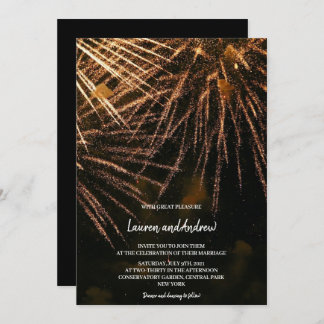 Invitation Mariage d'incendie moderne Lightning