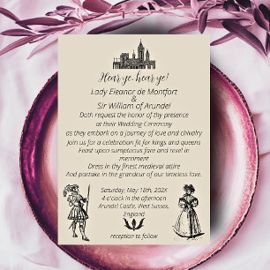 Invitation Mariage d'intégration de la Renaissance médiévale