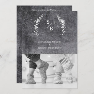 Invitation Mariage Dirty Alternative Photo Couple Chalkboard