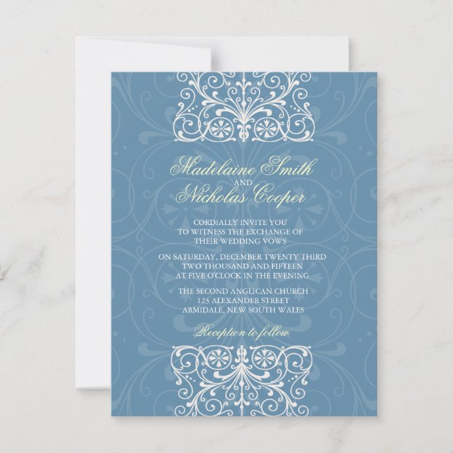 Invitation mariage d'isabelline bleu de la force aérienne vin (Devant)