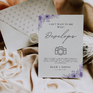 Invitation Mariage Disposable Caméra Signal Purple Développem