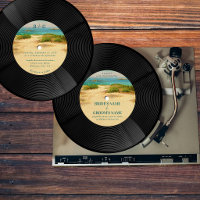 Mariage disque vinyle de plage côtière