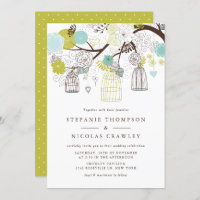 Mariage d'oiseaux à pendage vert et bleu