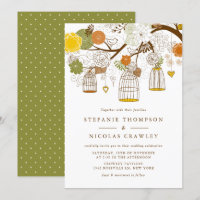 Mariage d'oiseaux à pendaison orange et jaune