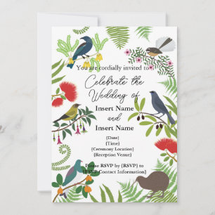 Invitation Mariage d'oiseaux néo-zélandais