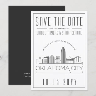 Invitation Mariage d'Oklahoma City   Skyline Enregistrer la d