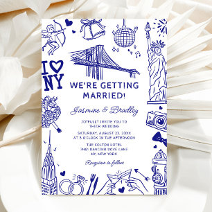 Invitation Mariage Doodle Fun New York
