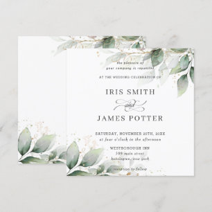 Invitation Mariage d'or de feuillage rustique chic
