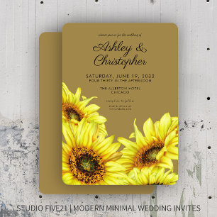Invitation Mariage d'or de tournesol écossais