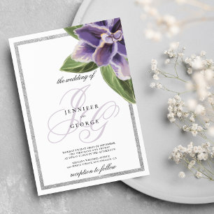 Invitation Mariage d'orchidée de lavande violette parties sci