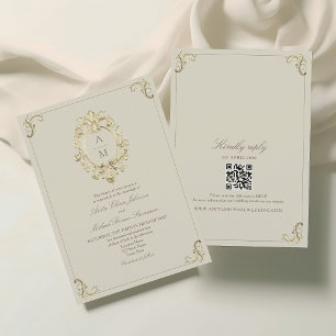 Invitation Mariage Doré Baroque Vintage
