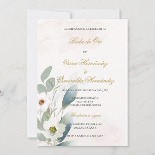 Invitation Mariage doré verdoyant
