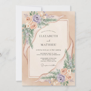 Invitation Mariage Douce Fleur de Pêche