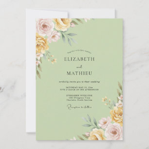 Invitation Mariage Douce Pétale de Pistache