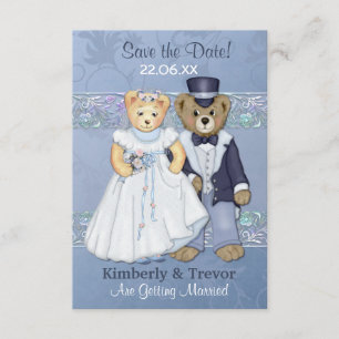 Invitation Mariage d'ours en peluche, Sauvegarder la date