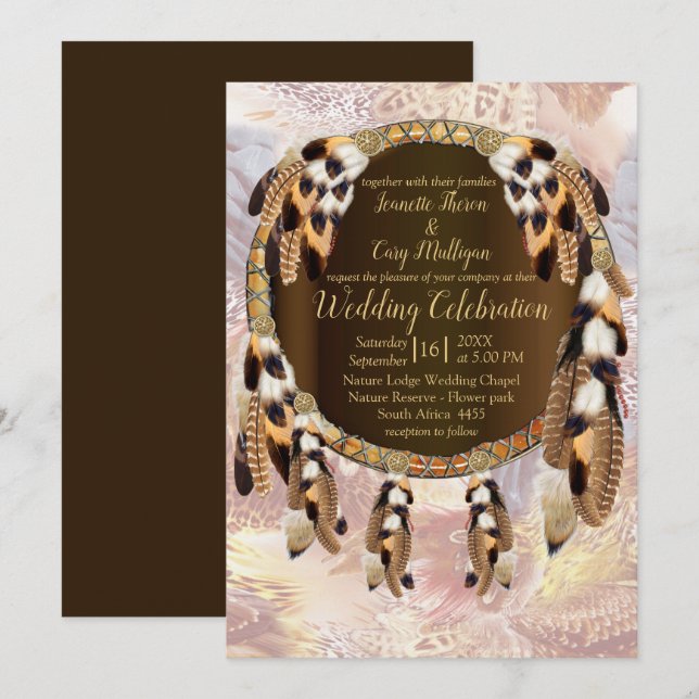 Invitation Mariage Dream Catcher (Devant / Derrière)