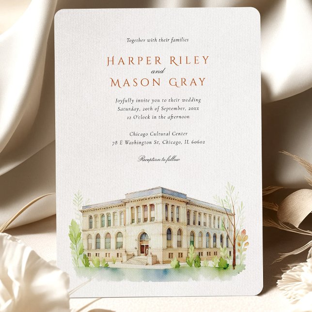 Invitation Mariage du centre culturel de Chicago (Créateur téléchargé)