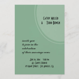 Invitation Mariage du cercle moderne vert clair