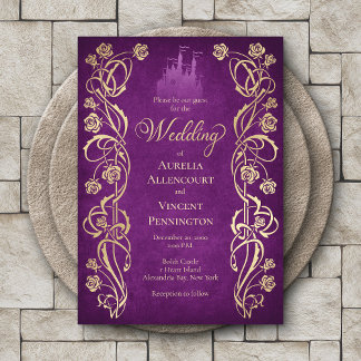 Invitation Mariage du château Rose enchanté