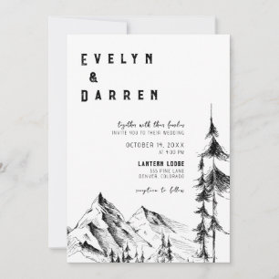 Invitation Mariage du code QR de Forest Mountain