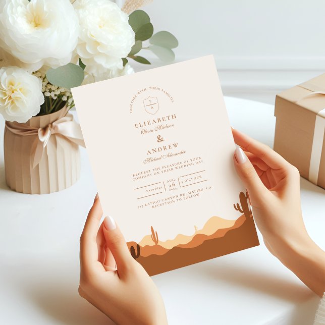 Invitation Mariage du désert de Sunset Cactus (Créateur téléchargé)