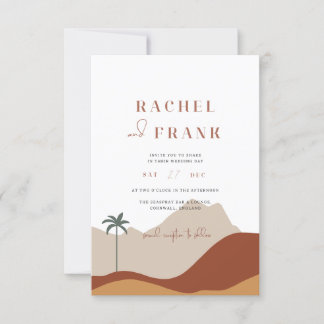 Invitation Mariage du désert en terre cuite de Bohême