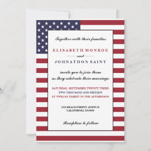 Invitation Mariage du drapeau américain